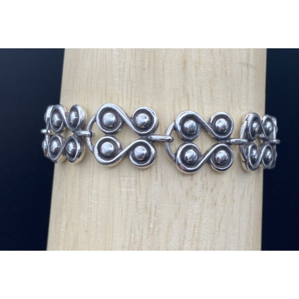 Signed Brighton Taos Heart  Bracelet Silver Plate Retired 7.5" Southwestern - Picture 9 of 11